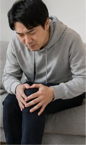 膝を押さえる男性(イメージ)